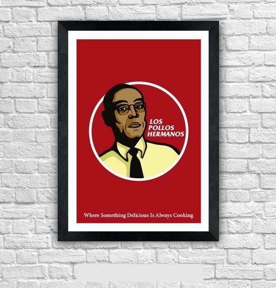 Quadro Pôster A3 c/ Moldura Los Polos Gus Fring - 30x42cm