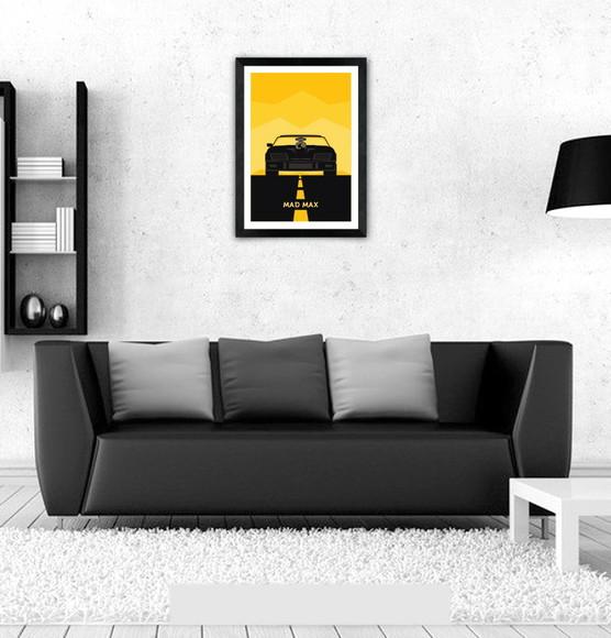 Quadro Pôster A3 c/ Moldura Mad Max Carro 30x42cm
