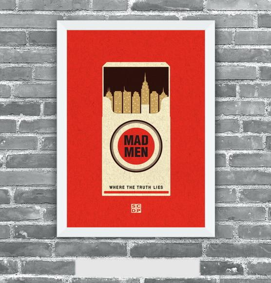 Quadro Pôster A3 c/ Moldura Mad Men Lucky Pack - 30x42cm