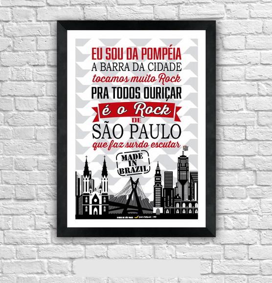 Quadro Pôster A3 c/ Moldura Made In Brazil Sp 30x42cm