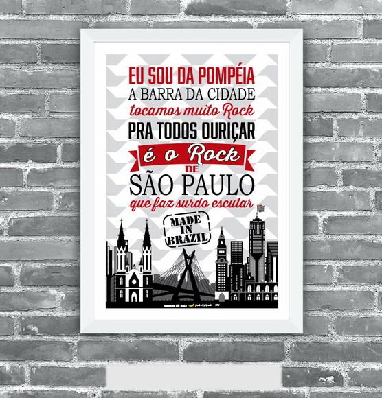 Quadro Pôster A3 c/ Moldura Made In Brazil Sp 30x42cm