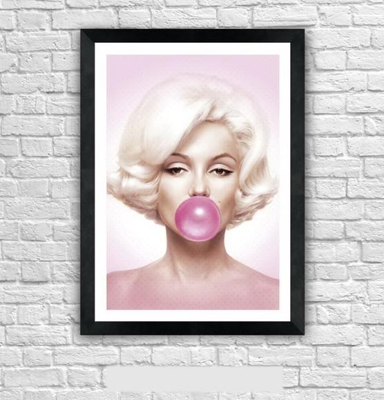 Quadro Pôster A3 c/ Moldura Marilyn Monroe Pop Art 30x42cm