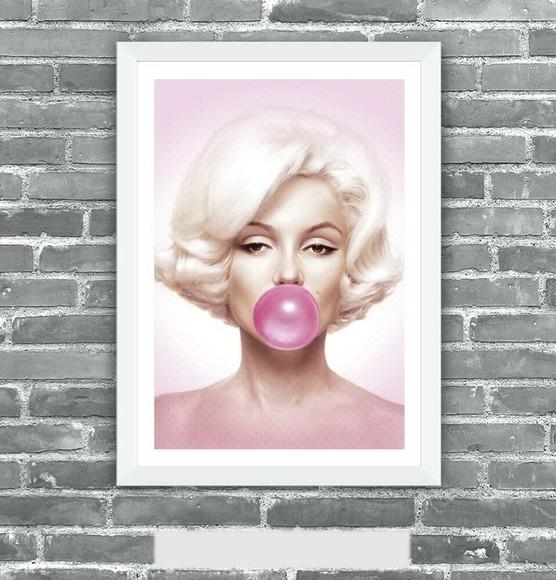 Quadro Pôster A3 c/ Moldura Marilyn Monroe Pop Art 30x42cm