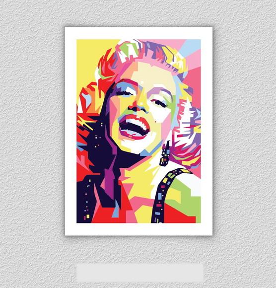 Quadro Pôster A3 c/ Moldura Marilyn Monroe Pop Art 30x42cm