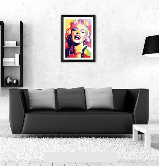 Quadro Pôster A3 c/ Moldura Marilyn Monroe Pop Art 30x42cm