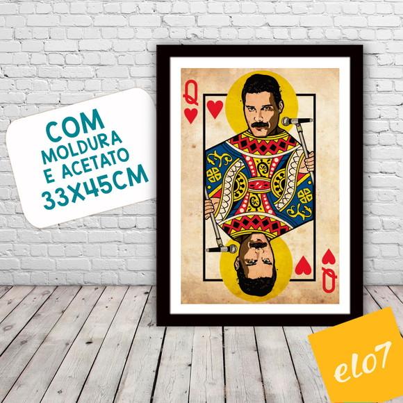 Quadro Pôster A3 c/ Moldura Mercury Rainha de Copas 30x42cm