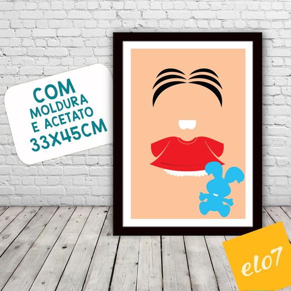 Quadro Pôster A3 c/ Moldura Monica Pop Art 30x42cm