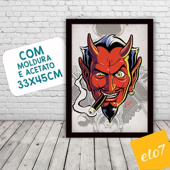 Quadro Pôster A3 c/ Moldura Motor Coop Devil 30x42cm