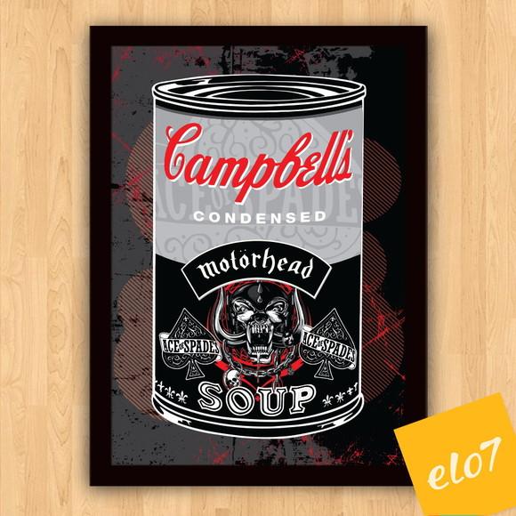 Quadro Pôster A3 c/ Moldura Motorhead Campbell´s 30x42cm