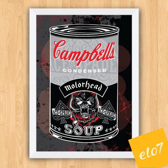 Quadro Pôster A3 c/ Moldura Motorhead Campbell´s 30x42cm
