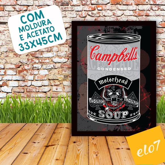 Quadro Pôster A3 c/ Moldura Motorhead Campbell´s 30x42cm