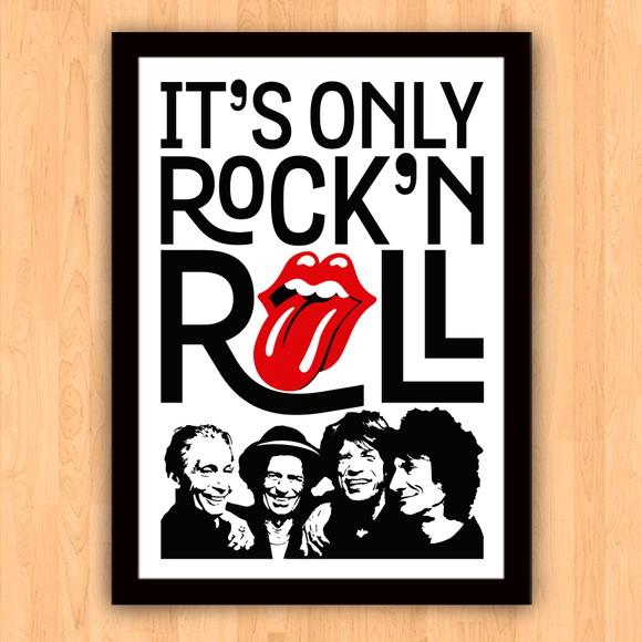 Quadro Pôster A3 c/ Moldura Only Rock 30x42cm