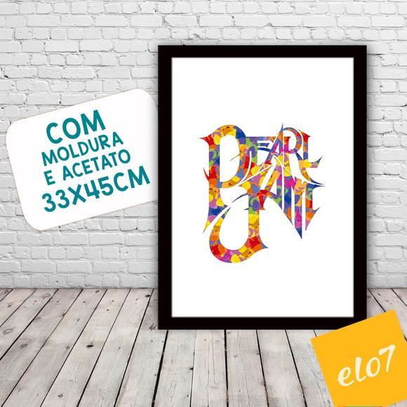 Quadro Pôster A3 c/ Moldura Pearl Jam Palhetas 30x42cm