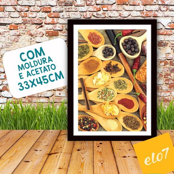 Quadro Pôster A3 c/ Moldura Pimenta e Temperos 30x42cm