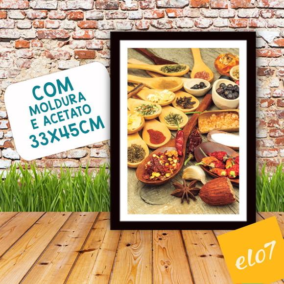 Quadro Pôster A3 c/ Moldura Pimenta e Temperos 30x42cm