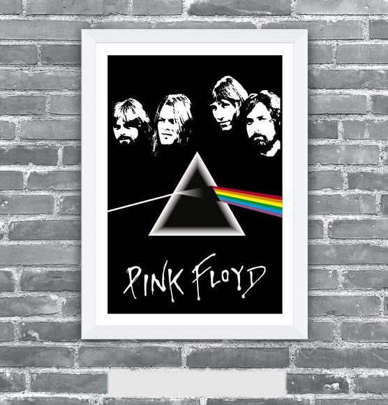 Quadro Pôster A3 c/ Moldura Pink Floyd 30x42cm