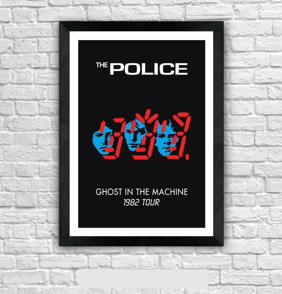 Quadro Pôster A3 c/ Moldura Police Ghost 30x42cm
