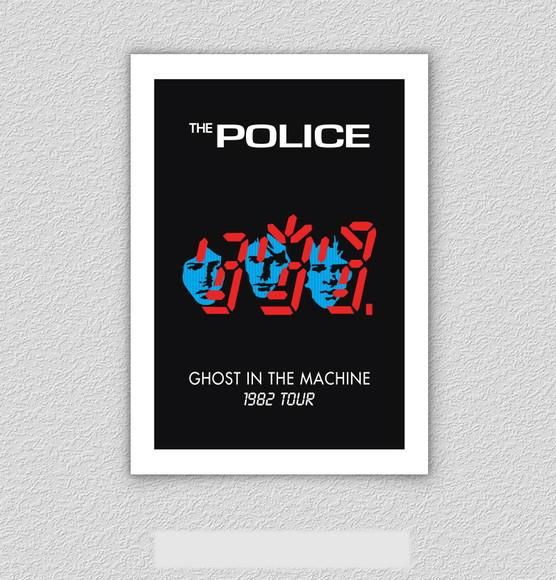 Quadro Pôster A3 c/ Moldura Police Ghost 30x42cm