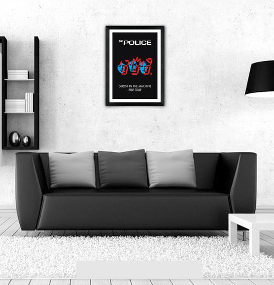 Quadro Pôster A3 c/ Moldura Police Ghost 30x42cm