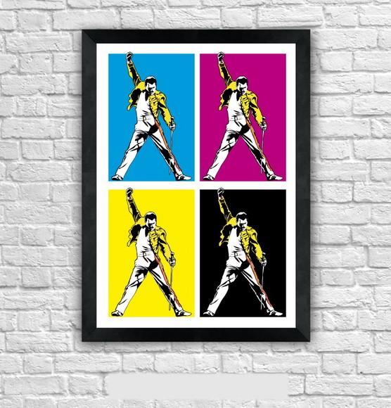 Quadro Pôster A3 c/ Moldura Queen Tribute 30x42cm