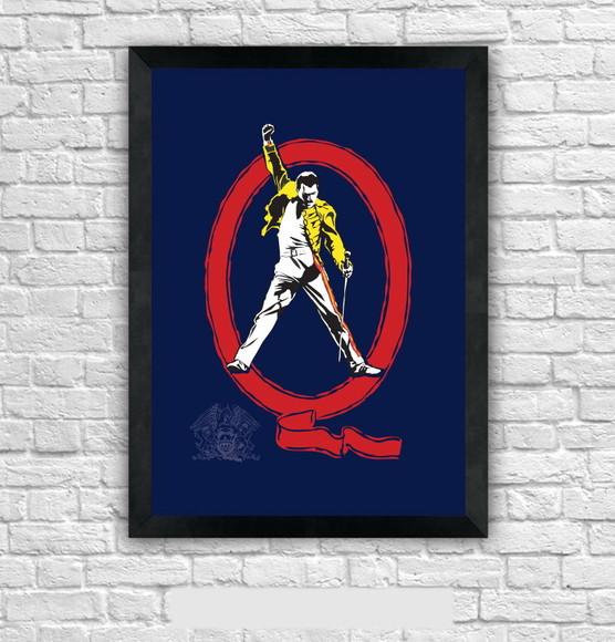 Quadro Pôster A3 c/ Moldura Queen Tribute 30x42cm