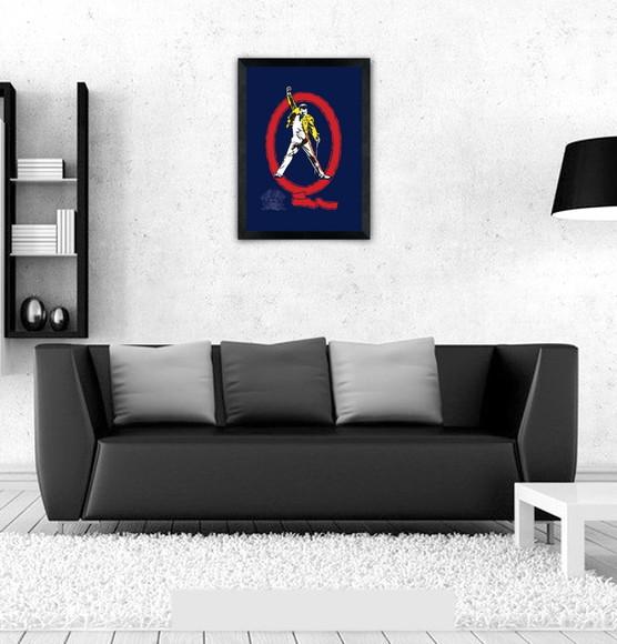 Quadro Pôster A3 c/ Moldura Queen Tribute 30x42cm