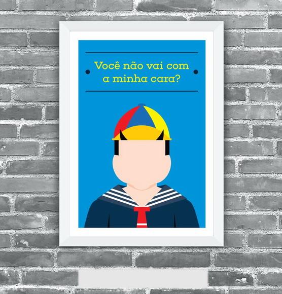 Quadro Pôster A3 c/ Moldura Quico Chaves Frase - 30x42cm
