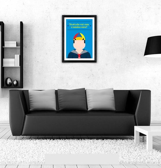 Quadro Pôster A3 c/ Moldura Quico Chaves Frase - 30x42cm