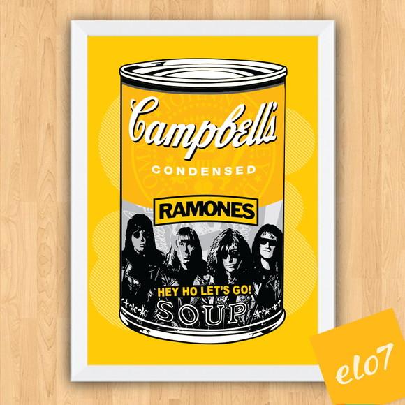 Quadro Pôster A3 c/ Moldura Ramones Campbell´s 30x42cm