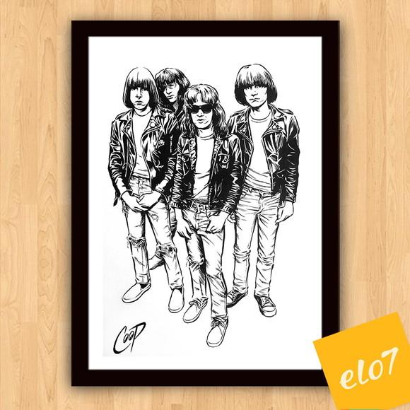Quadro Pôster A3 c/ Moldura Ramones Coop 30x42cm