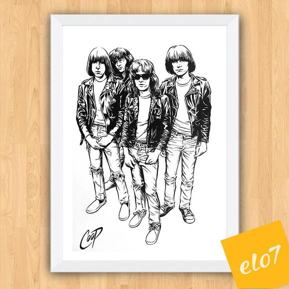 Quadro Pôster A3 c/ Moldura Ramones Coop 30x42cm