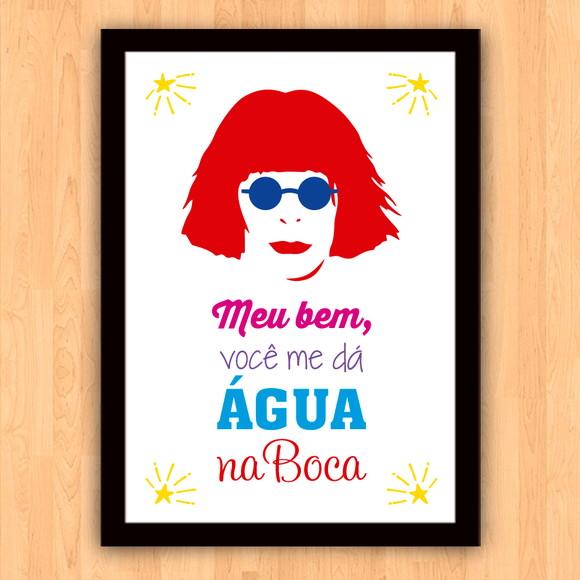Quadro Pôster A3 c/ Moldura Rita Lee Agua na Boca 30x42cm