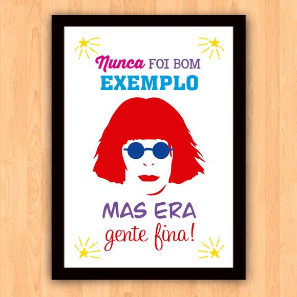 Quadro Pôster A3 c/ Moldura Rita Lee Bom Exemplo 30x42cm