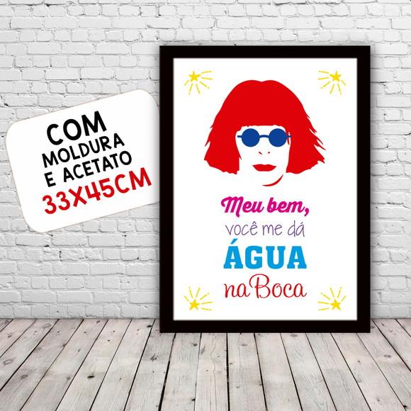Quadro Pôster A3 c/ Moldura Rita Lee Agua na Boca 30x42cm