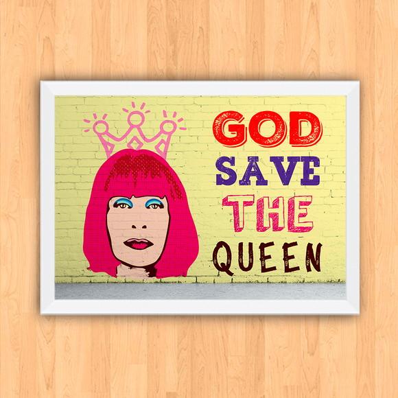 Quadro Pôster A3 c/ Moldura Rita Lee God Save 30x42cm