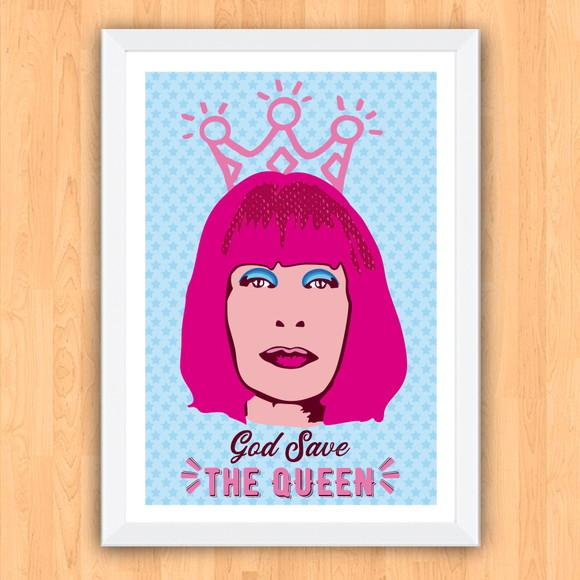 Quadro Pôster A3 c/ Moldura Rita Lee God Save 30x42cm