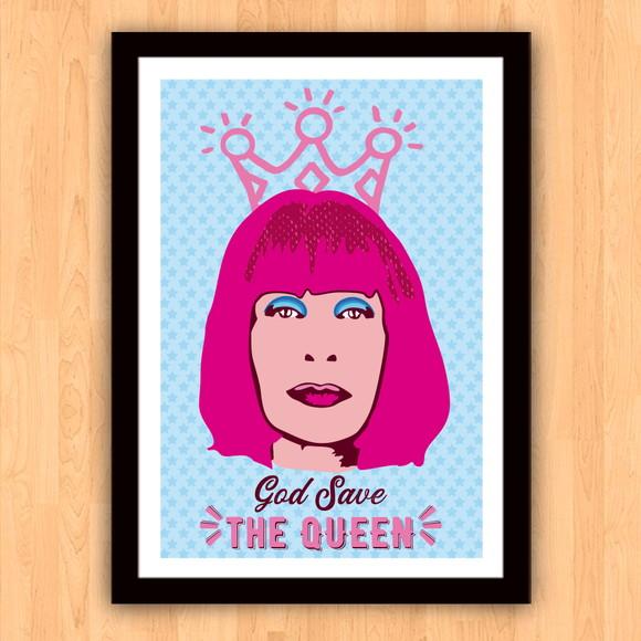 Quadro Pôster A3 c/ Moldura Rita Lee God Save 30x42cm