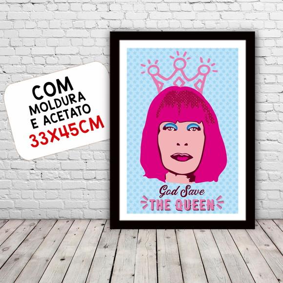 Quadro Pôster A3 c/ Moldura Rita Lee God Save 30x42cm