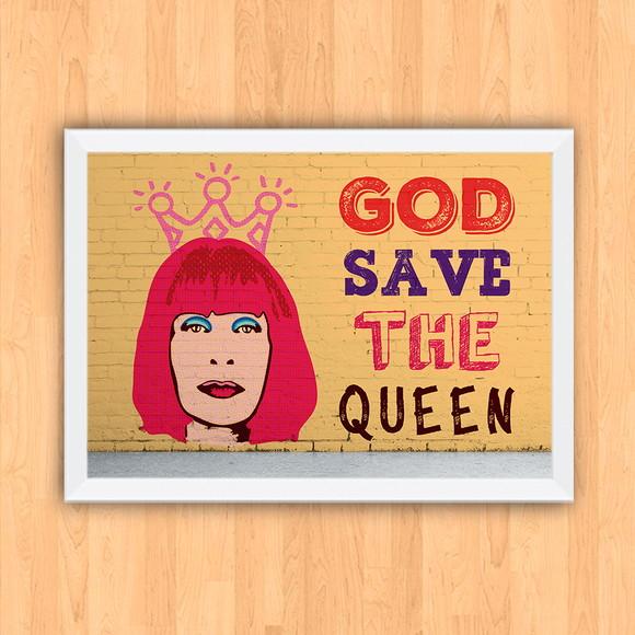 Quadro Pôster A3 c/ Moldura Rita Lee God Save 30x42cm