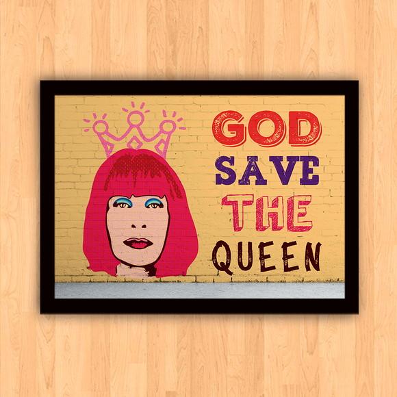 Quadro Pôster A3 c/ Moldura Rita Lee God Save 30x42cm