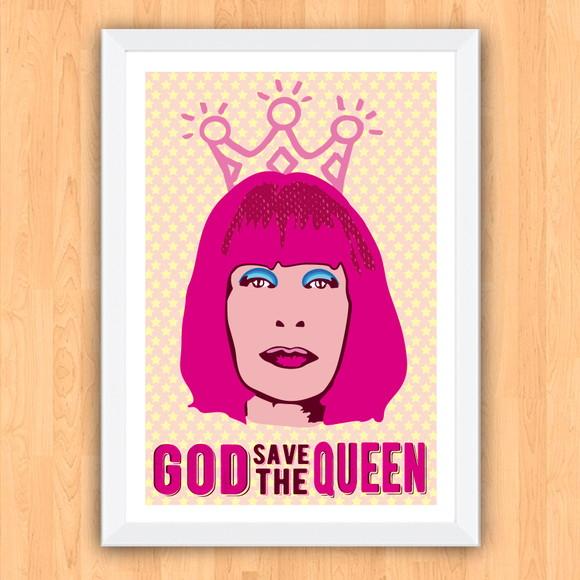 Quadro Pôster A3 c/ Moldura Rita Lee God Save 30x42cm