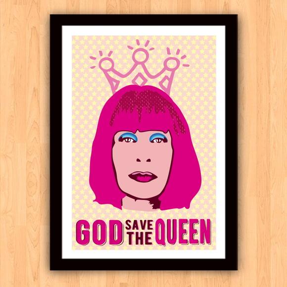 Quadro Pôster A3 c/ Moldura Rita Lee God Save 30x42cm