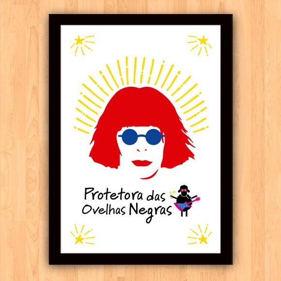Quadro Pôster A3 c/ Moldura Rita Lee Protetora 30x42cm