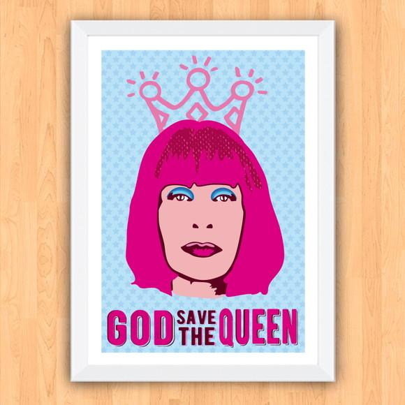 Quadro Pôster A3 c/ Moldura Rita Lee God Save 30x42cm