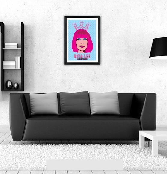 Quadro Pôster A3 c/ Moldura Rita Lee Queen 30x42cm