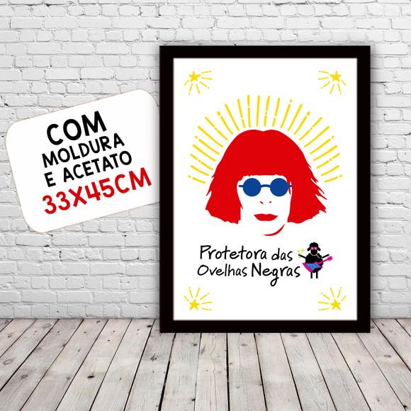 Quadro Pôster A3 c/ Moldura Rita Lee Protetora 30x42cm