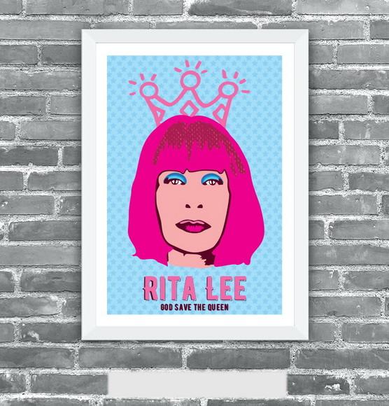 Quadro Pôster A3 c/ Moldura Rita Lee Queen 30x42cm