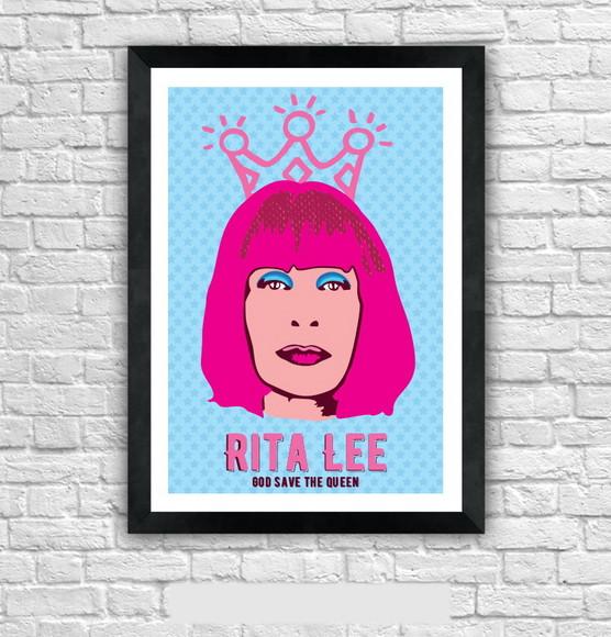 Quadro Pôster A3 c/ Moldura Rita Lee Queen 30x42cm