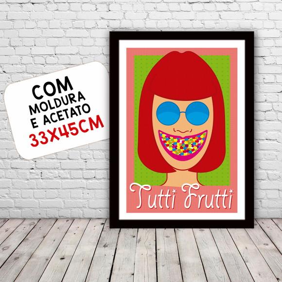 Quadro Pôster A3 c/ Moldura Rita Lee Tutti Frutti 30x42cm