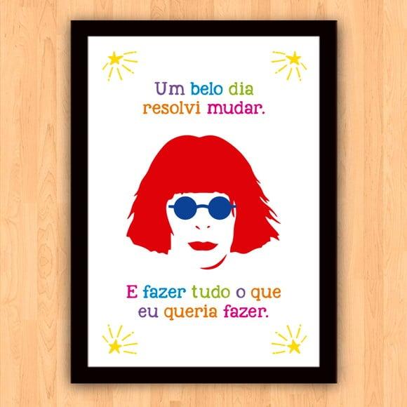 Quadro Pôster A3 c/ Moldura Rita Lee Um Belo Dia 30x42cm